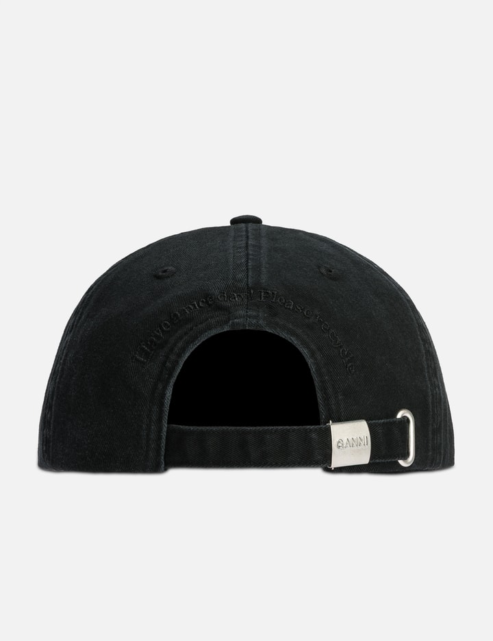 Ganni Women Slate Cotton Baseball Cap In Black