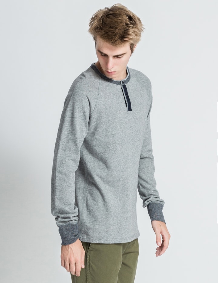 Heather Grey/Navy RC-2704-1 LS Henley Sweater Placeholder Image