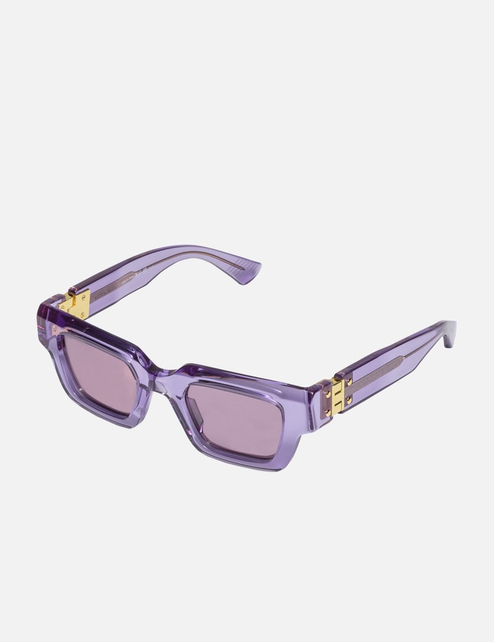 Bottega Veneta Hinge Acetate Square Sunglasses In Grey