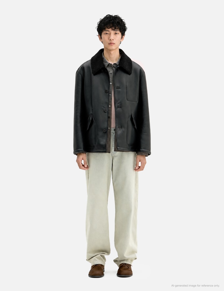 COOR Linking Binding Fake Shearling Half Coat
