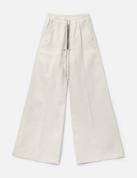 Rick Owens Hollywood Wide Bela Pants In Dinge Linen Twill