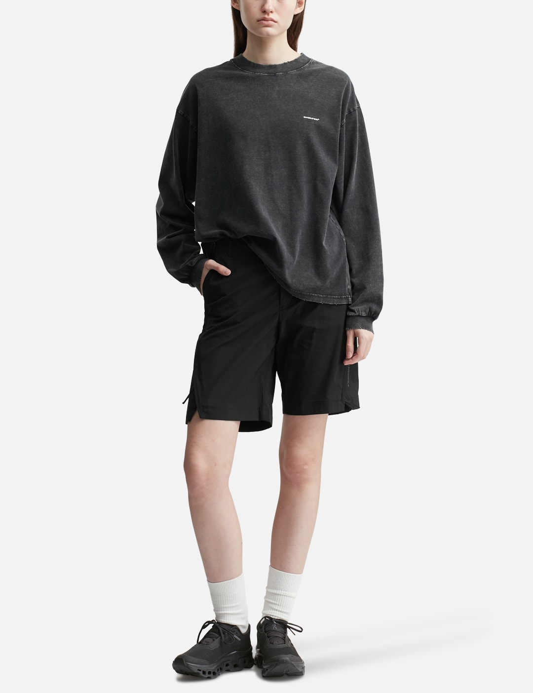 "Logo" Washed Long Sleeve Tee view 16