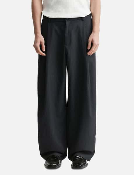 Stripe Wool Blend Pleated Trousers view 10