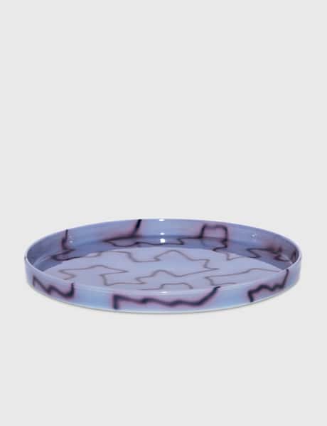 frizbee ceramics ミディアム トレイ- ブルー ピザ