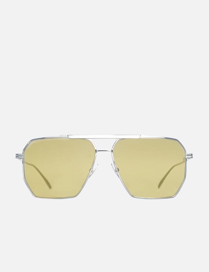 Bottega Veneta Classic Aviator Sunglasses In Silver