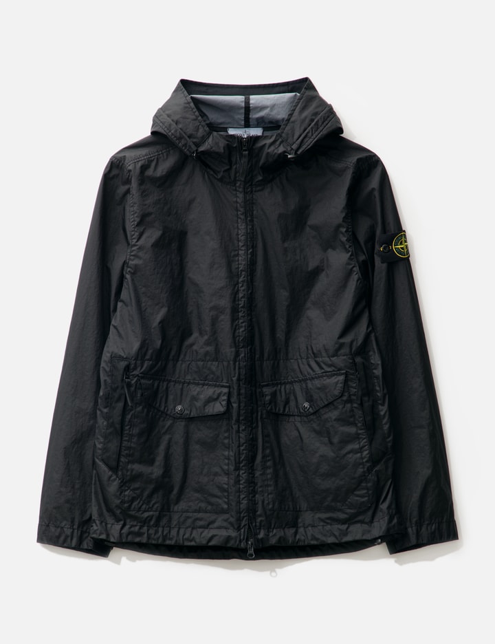 Shop Stone Island Membrana 3l Tc Hooded Jacket In Black