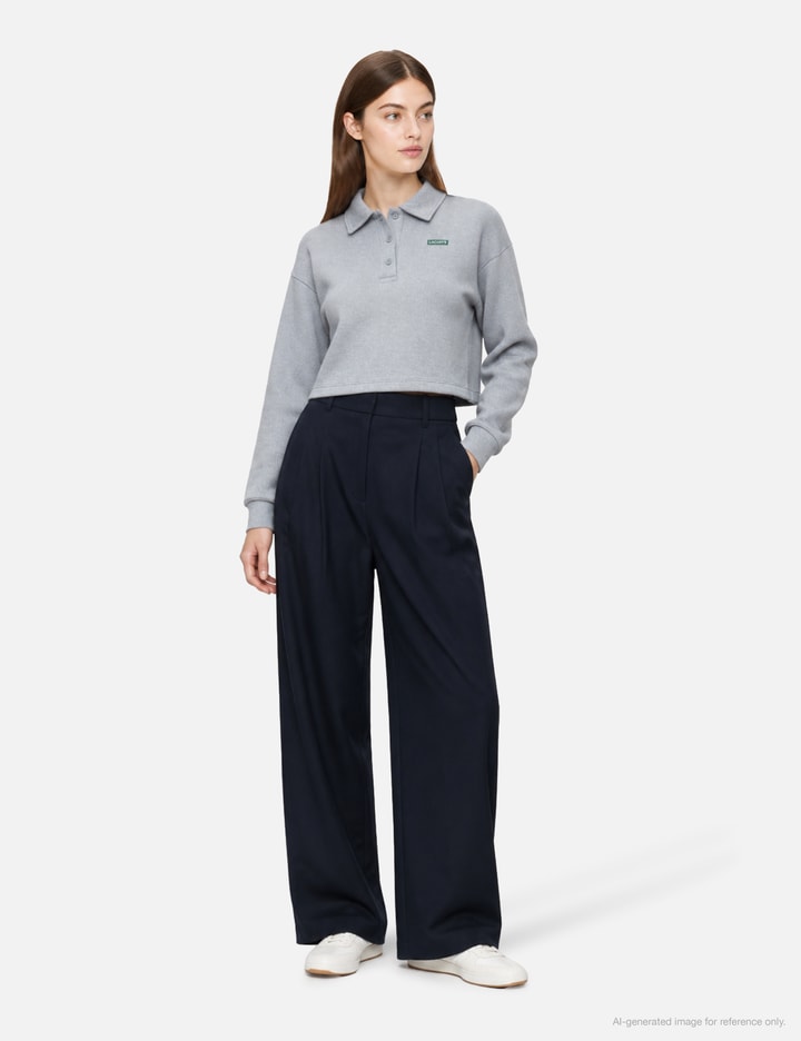 Lacoste Oversized Ribbed Polo Collar Sweatshirt