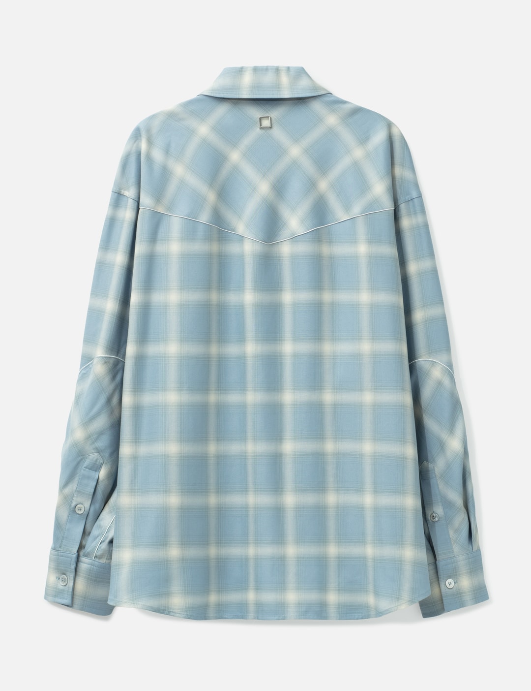 Blue Gradient Check Western Shirt view 9