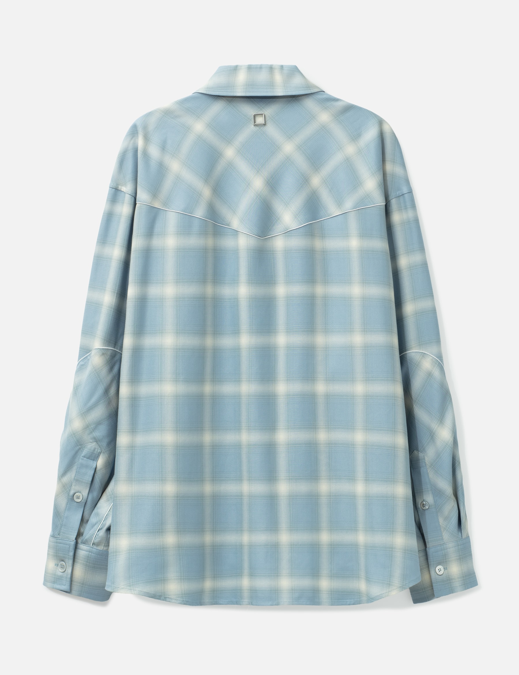 Blue Gradient Check Western Shirt view 17