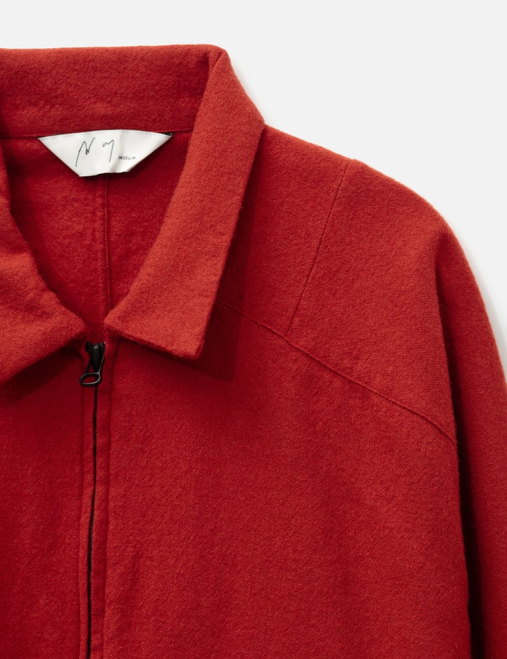 ANCELLM Shrink Wool Zip-Up Shirt Jacket