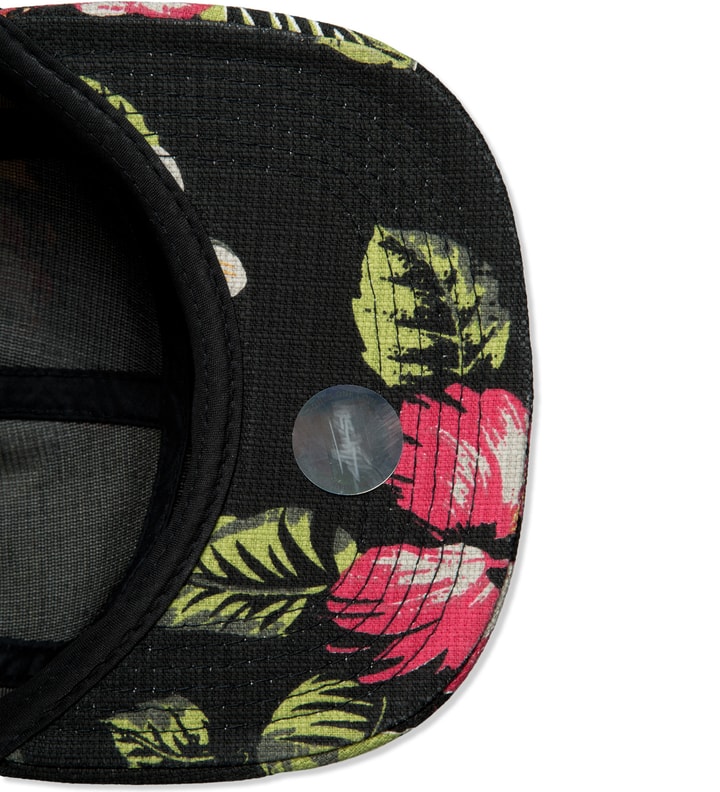 Black Vintage Flower Camp Cap Placeholder Image