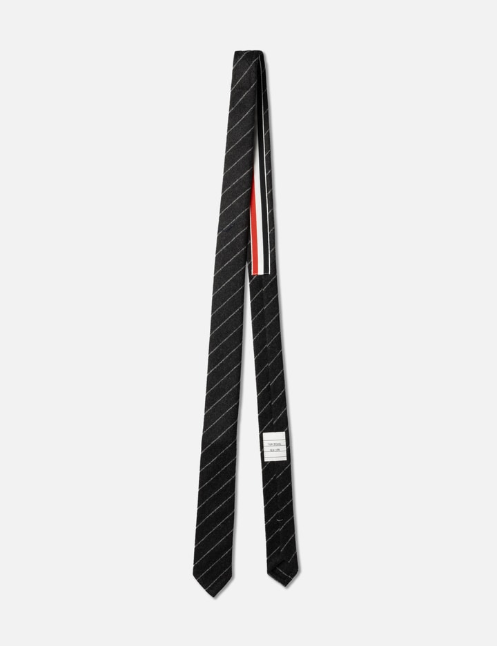Thom Browne Classic Tie In Chalk Stripe Flannel