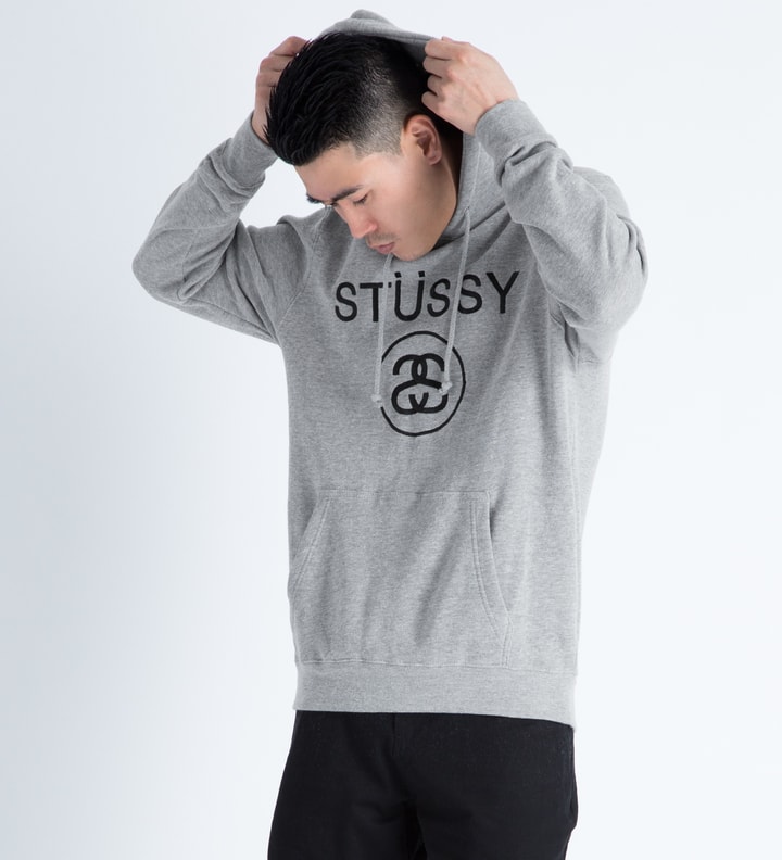 Heather Grey Stussy Link Embossed Hoodie Placeholder Image