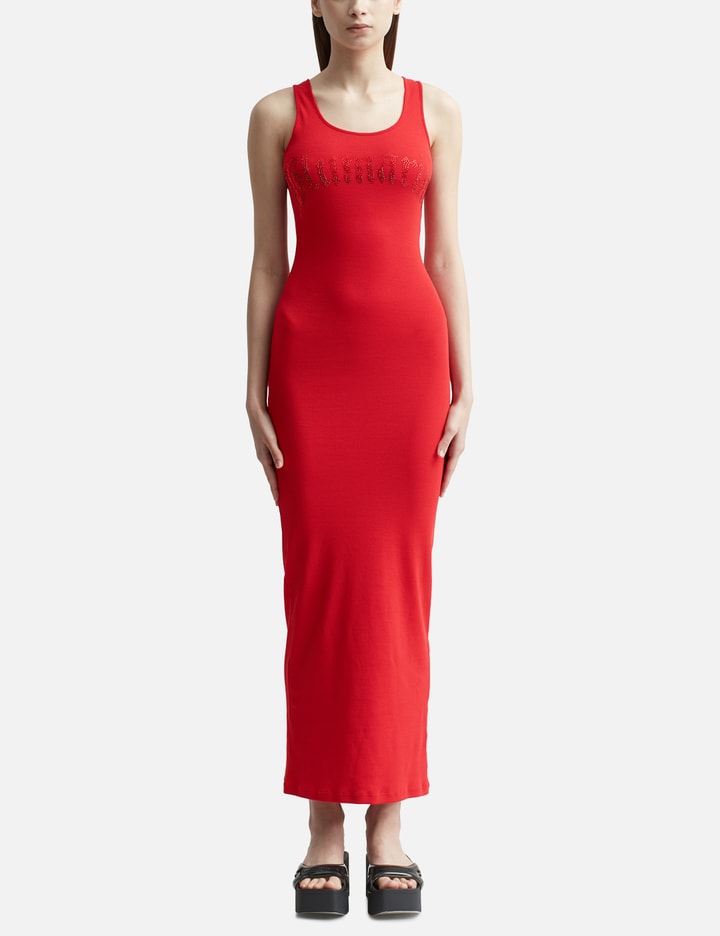 Blumarine Long Dress with Embroidery Logo Blumarine Long Dress with Embroidery Logo