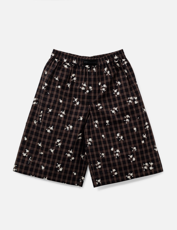 Ganni Shorts In Printed Check
