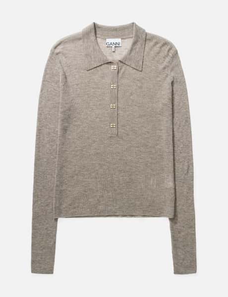 Polo Shirt In Sheer Wool view 6
