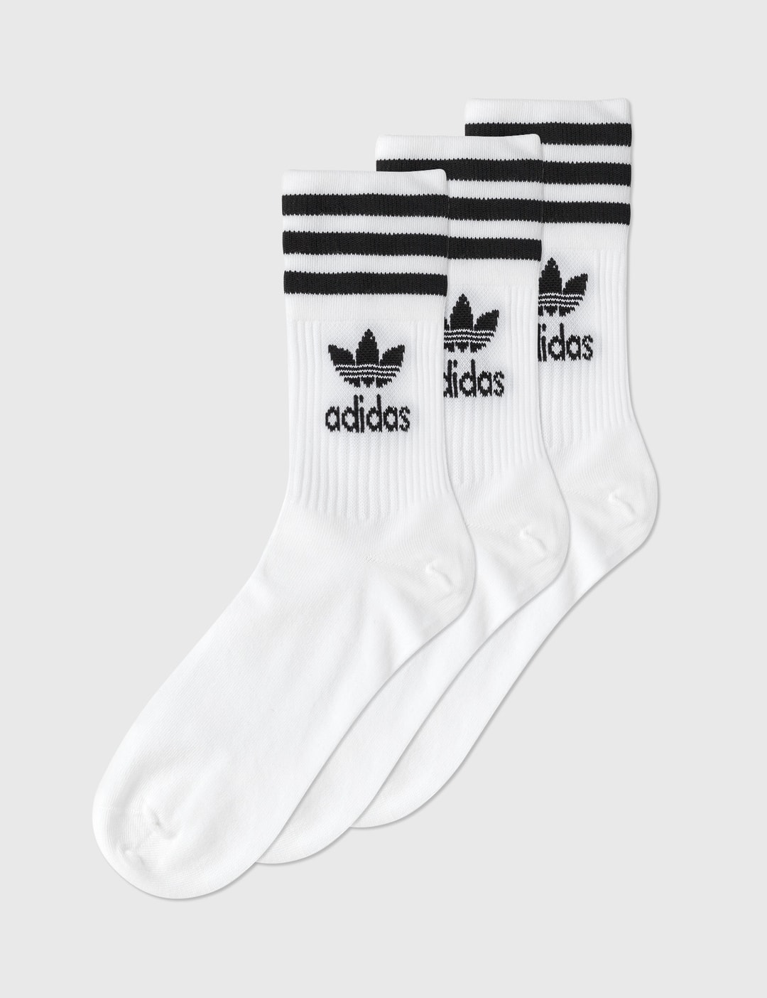 Adidas Originals - Mid Cut Crew Socks 3 Pairs | HBX - Globally Curated Fashion and by Hypebeast