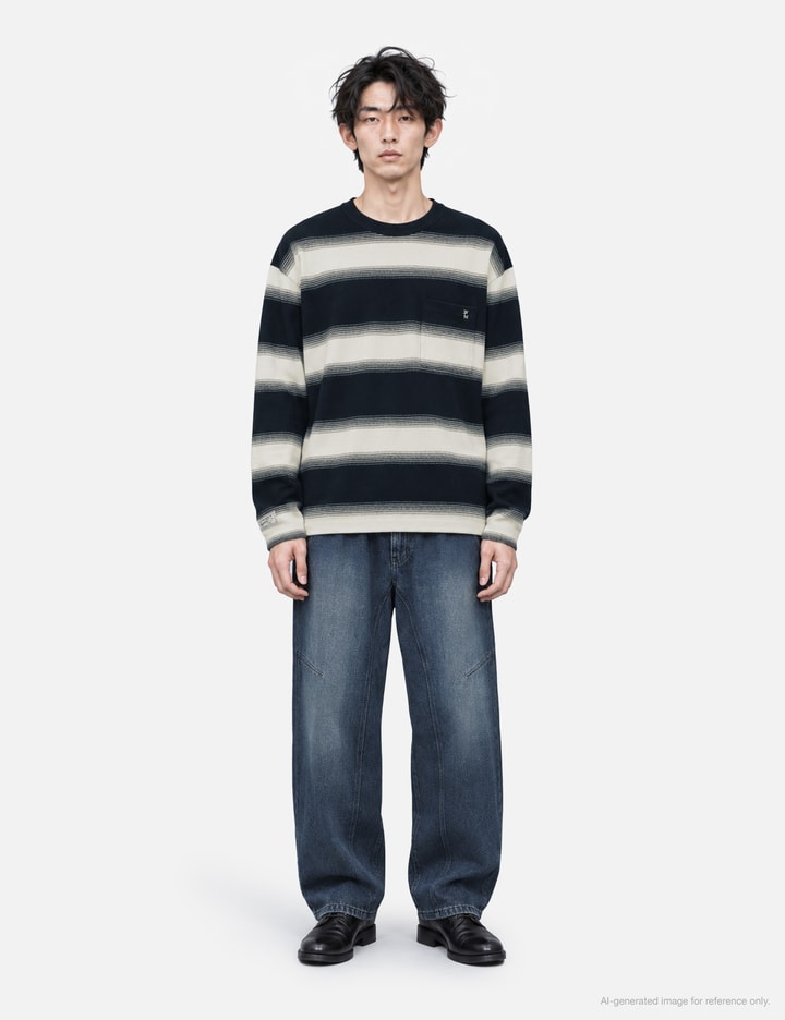Wooyoungmi Ivory Striped Long-Sleeve T-Shirt