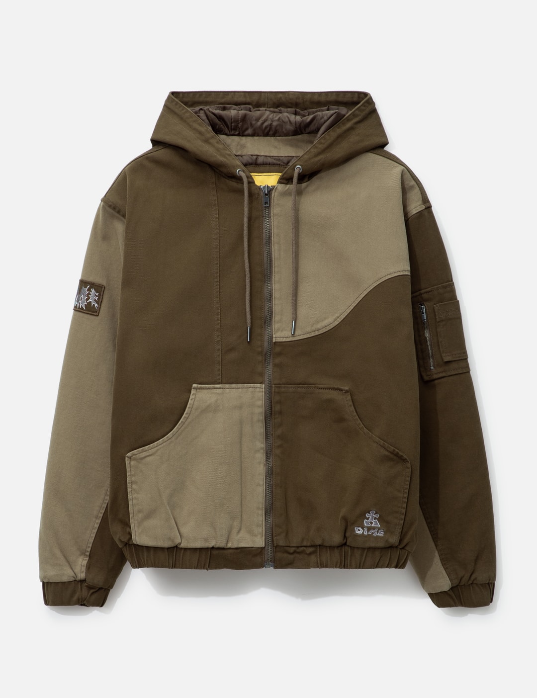 Dime PANEL DENIM HOODED BOMBER HBX Globally Curated Fashion and