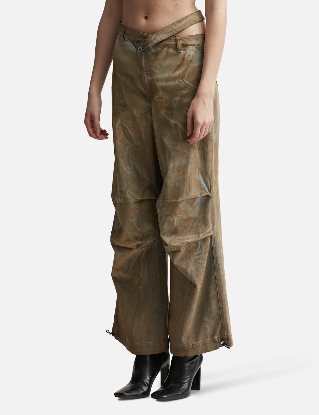 WASHED DENIM CARGO PANTS view 8