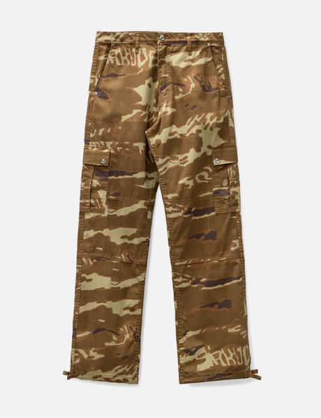 LV x YK Embroidered Faces Cargo Pants - Men - Ready-to-Wear