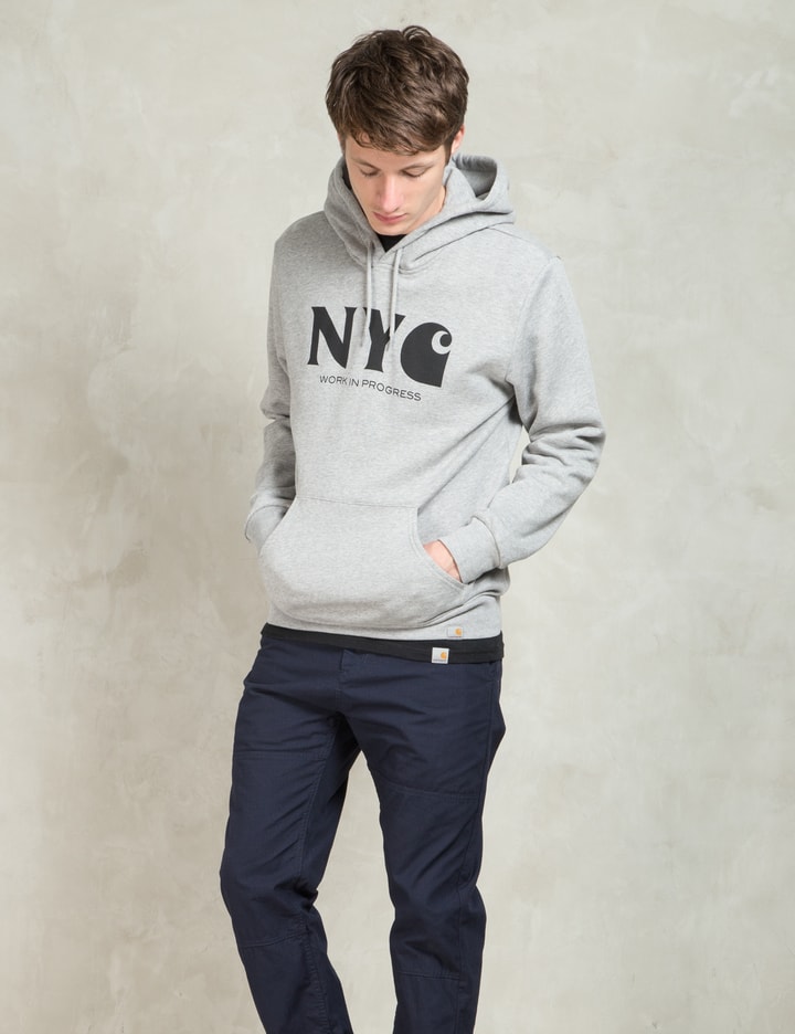 Grey Heather/Black Hooded New York Sweat Placeholder Image