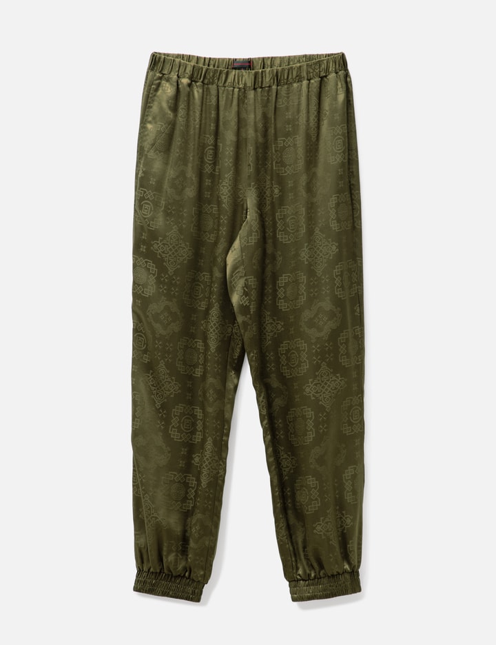Clot Chinese Patterned Silk Pants In Green