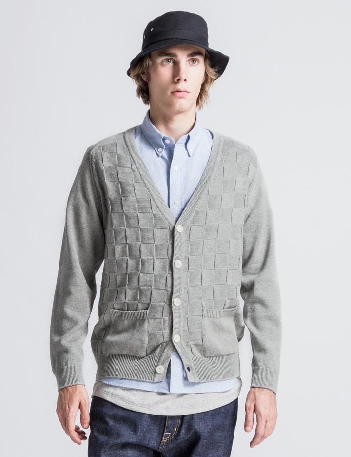 Grey Checker Knit Cardigan Placeholder Image