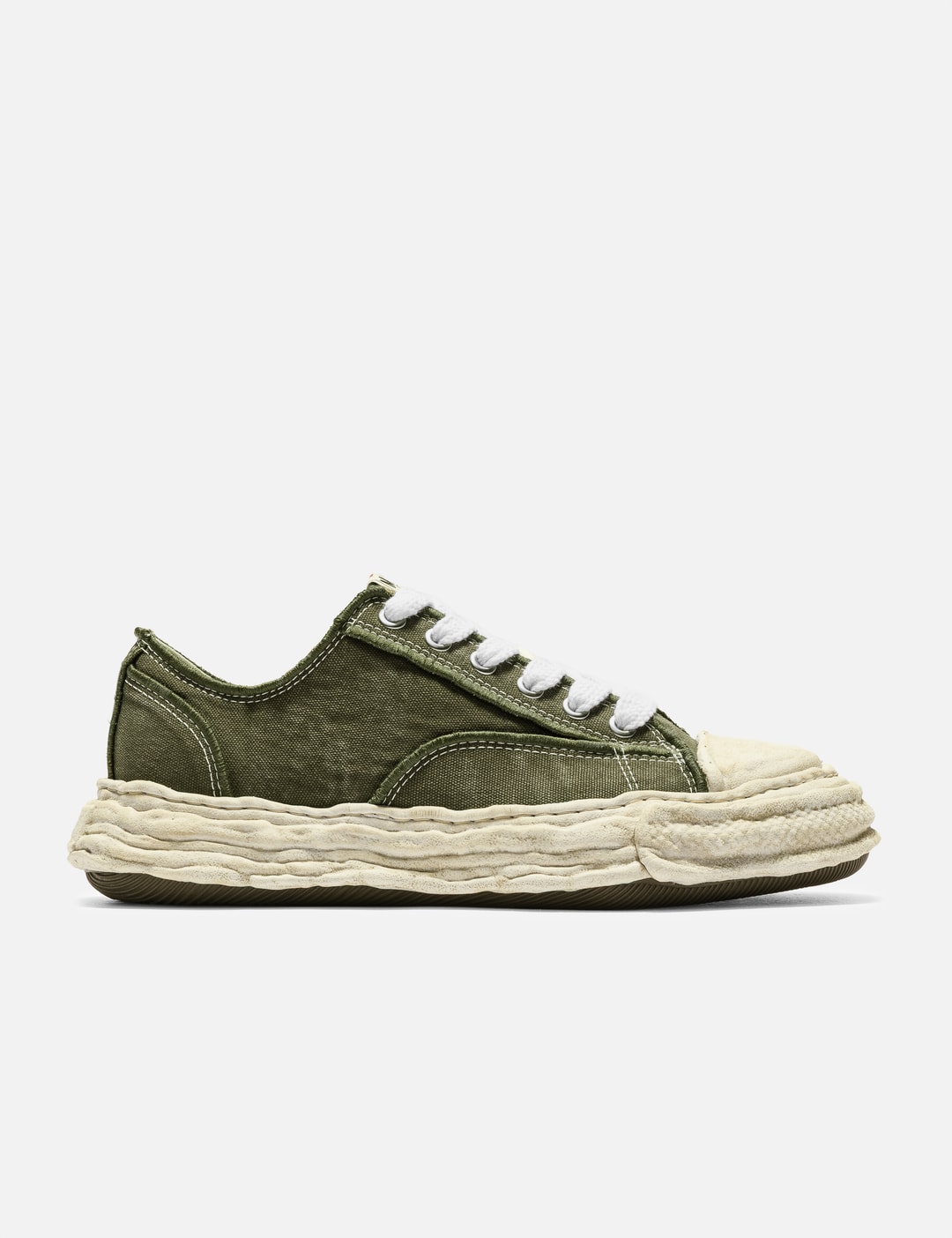 "PETERSON23" Original Sole Vintage Effect Embroidered Canvas Low-Top Sneaker view 6