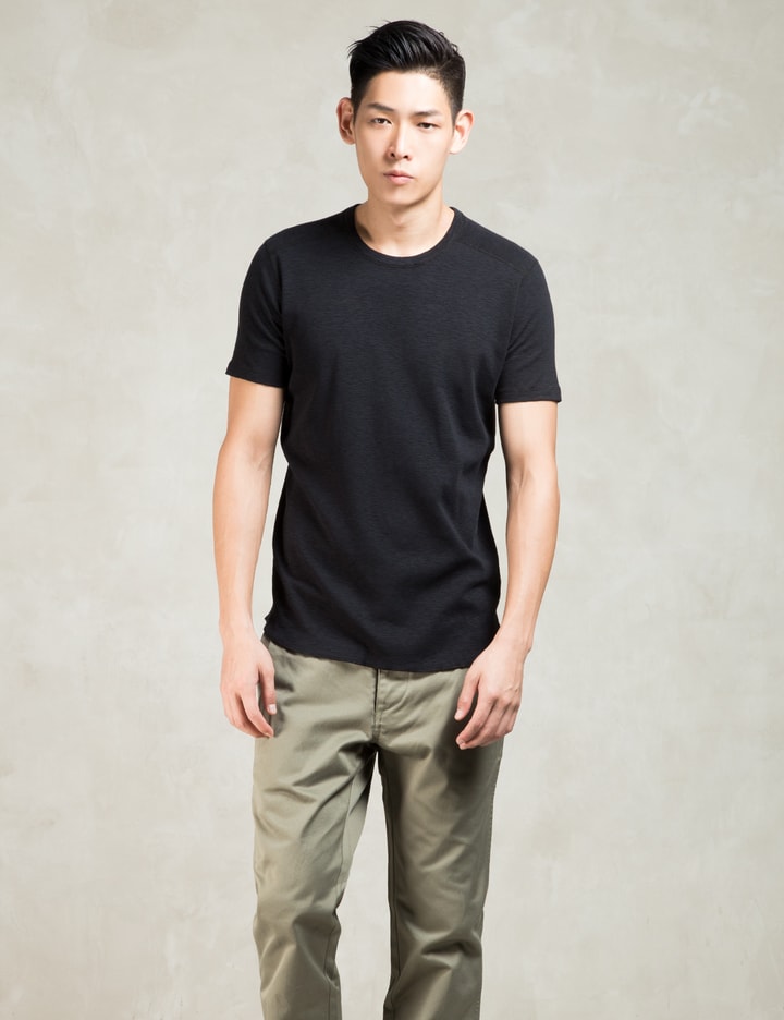 Black 1x1 Slub S/s Crewneck T-shirt Placeholder Image