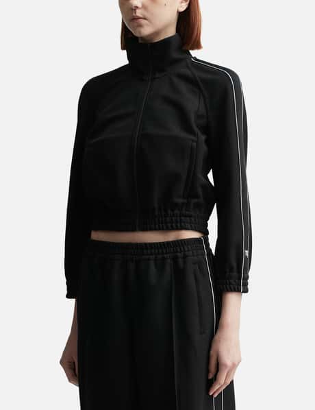 Cropped Track Jacket With Logo Tape In Pique view 7