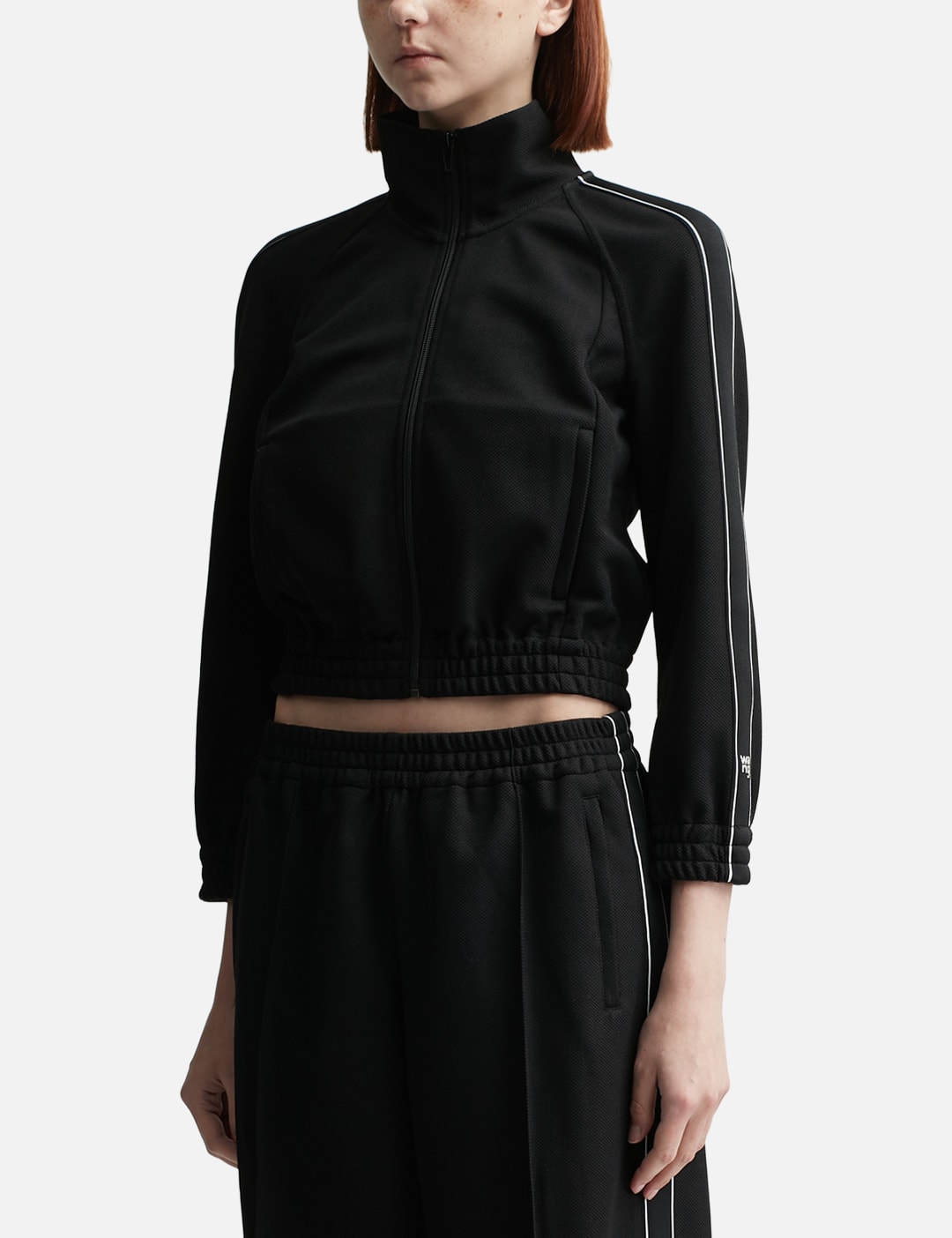 Cropped Track Jacket With Logo Tape In Pique view 8