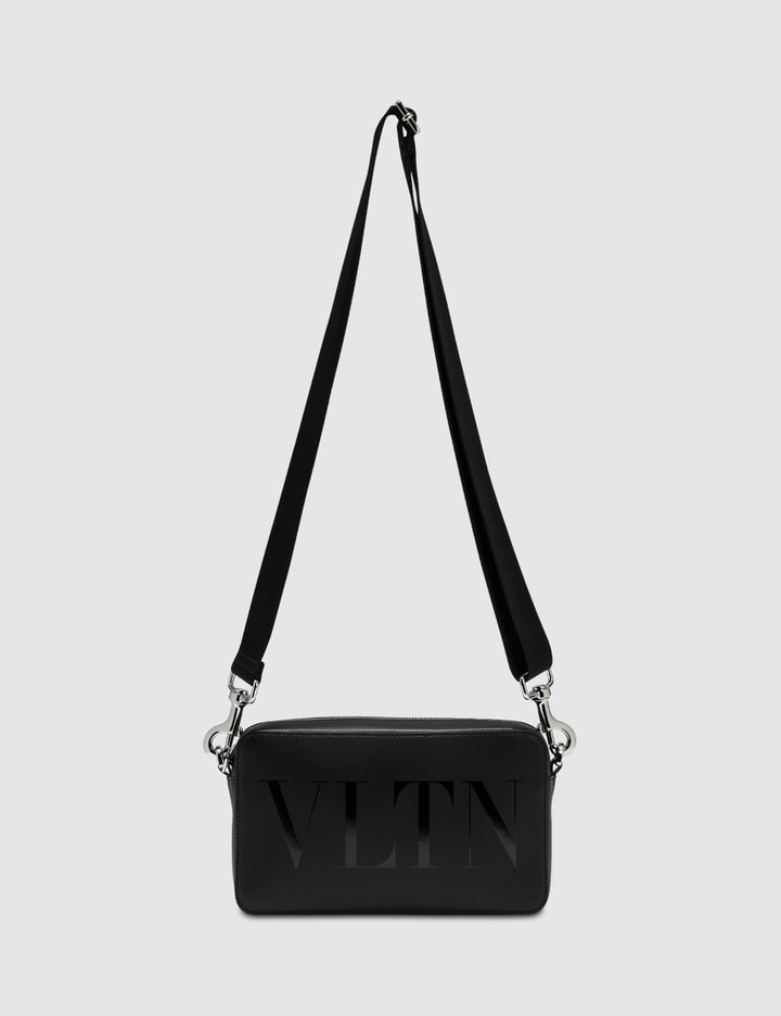 Valentino Garavani Black 'VLTN' Messenger Bag for Men