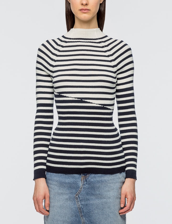 Striped Ribbed Pullover Placeholder Image