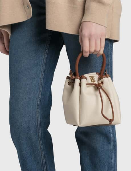 Burberry monogram motif canvas and leather bucket bag Outlet