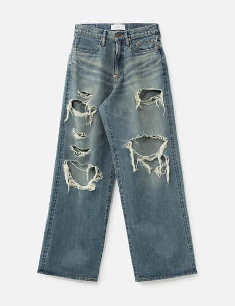 Destressed Modern Denim Wide Cut view 6