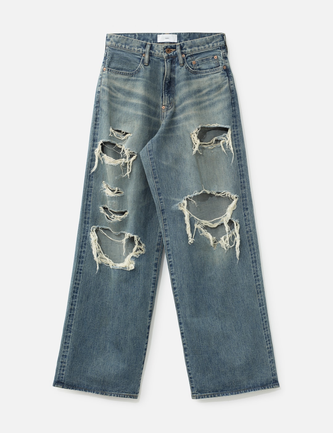 Destressed Modern Denim Wide Cut