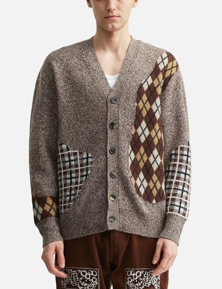 Argyle & Check Mix Cardigan Placeholder Image