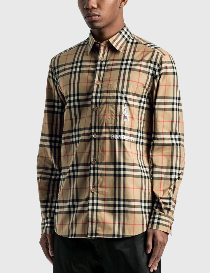 Classic Fit Zebra Appliqué Check Cotton Shirt Placeholder Image