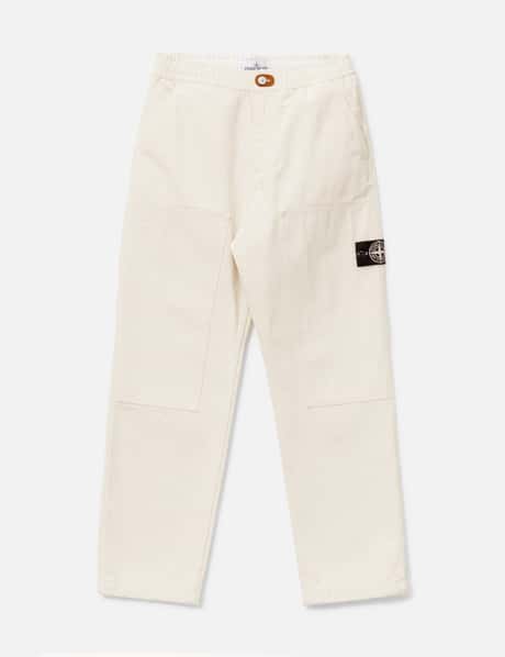 스톤 아일랜드 Natural Cotton Gabardine Raw Beauty Chino Trousers