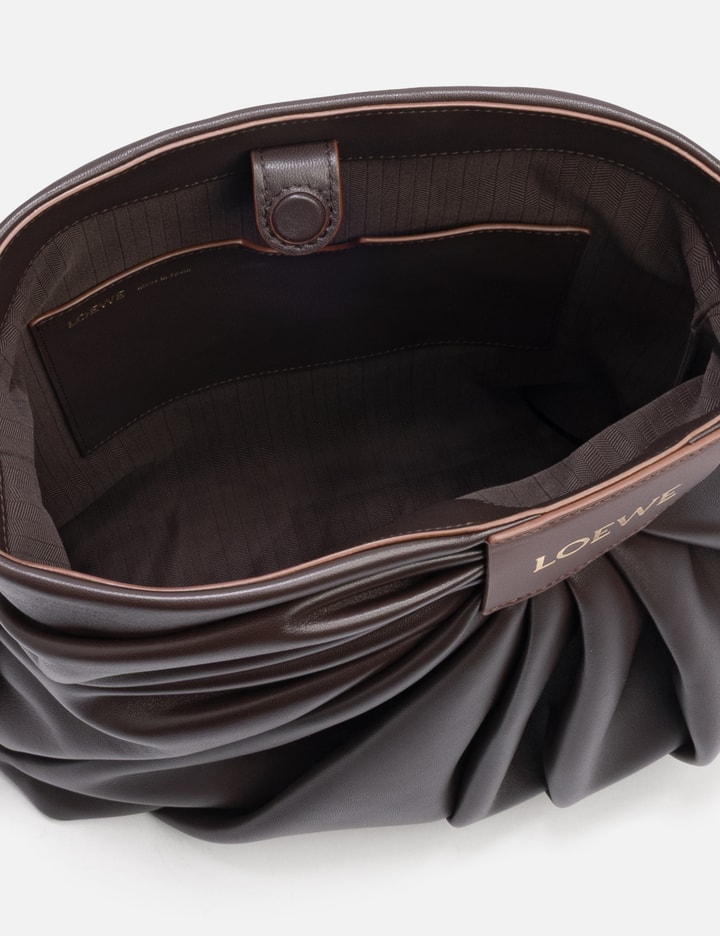 Loewe Womens Dark Chestnut Draped Leather Tote Bag In Brown
