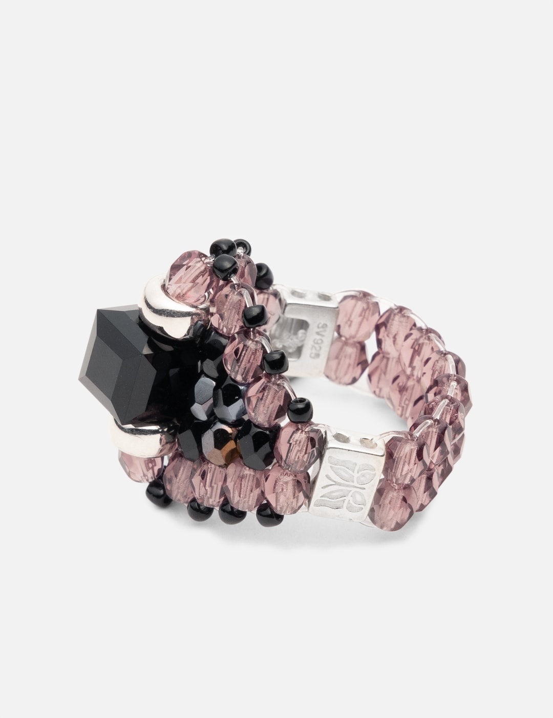 X Tie A Knot Square Crystal Beads Ring view 8