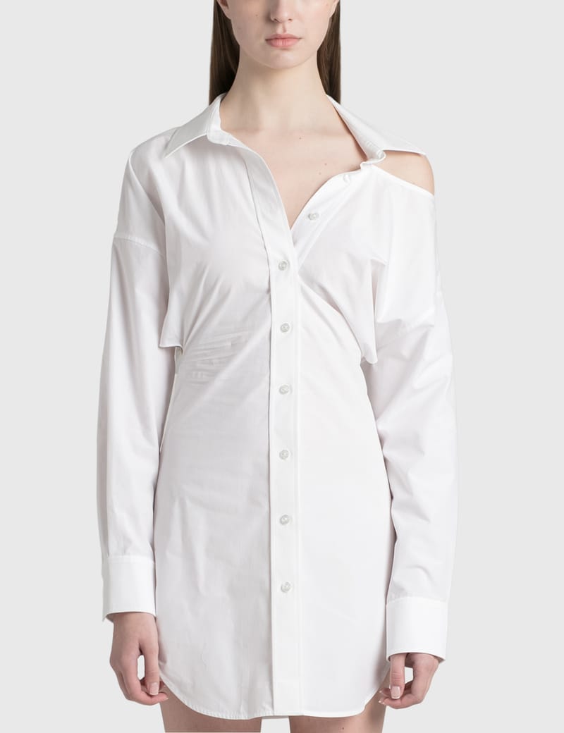 Alexander Wang asymmetric cotton shirtdress - White