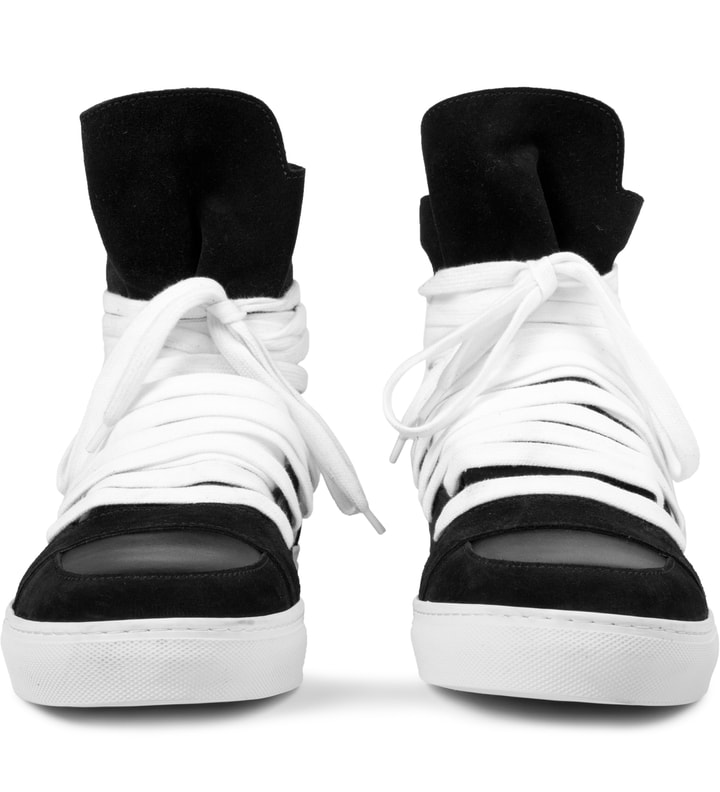 White/Black Rubber Multi Lace Sneakers Placeholder Image