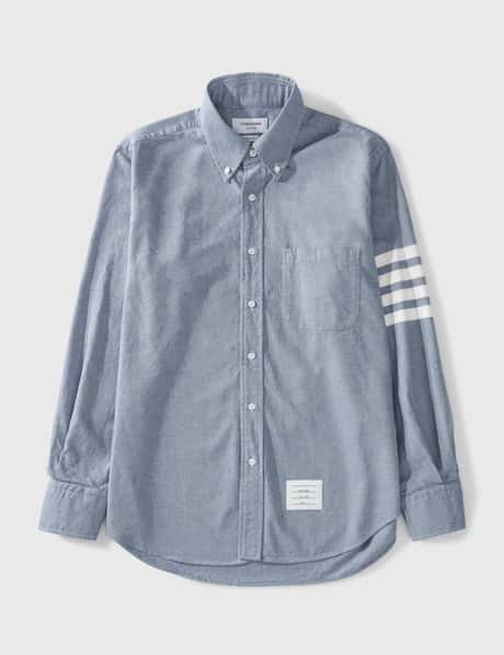 Thom Browne 4-Bar Straight Fit Flannel Shirt