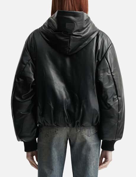 Hooded Faux Leather Jacket view 10