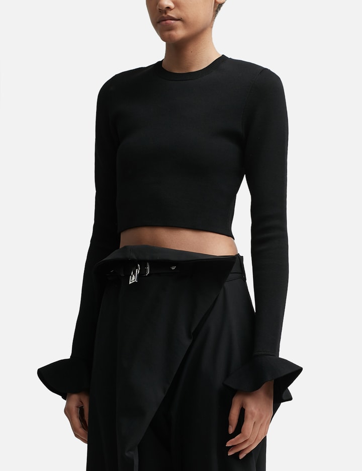 Cropped Ruffled Sleeve Jumper Placeholder Image