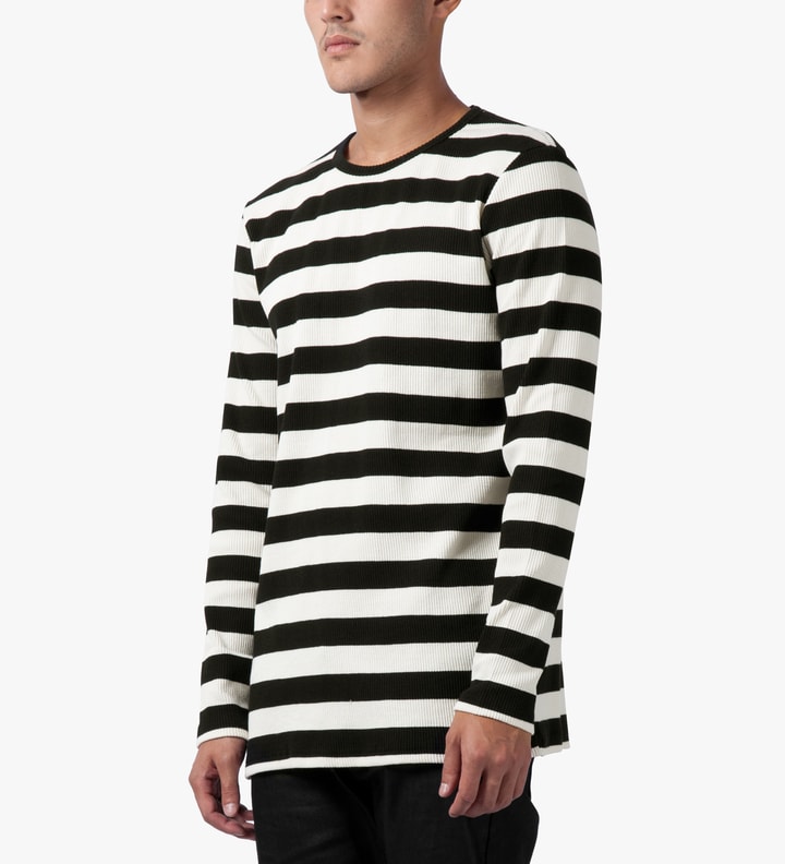Black Bold Striped Back Split L/S T-Shirt Placeholder Image