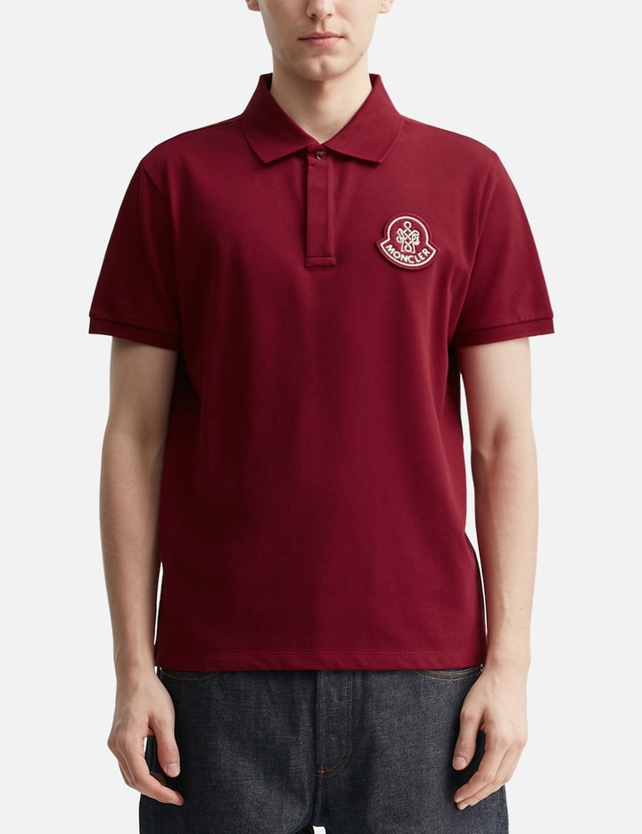 Moncler Year Of The Snake Patch Cotton Piquet Polo Shirt