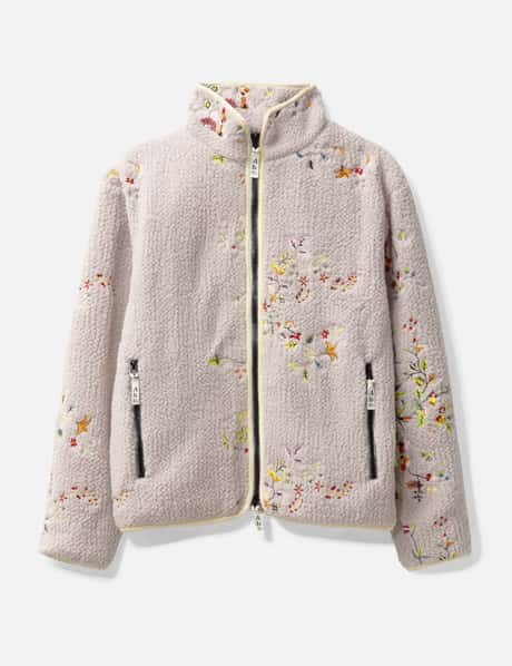 Advisory Board Crystals ABC. FLORAL EMBROIDERED FLEECE ZIP-UP